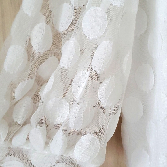 Light And Flowy Mesh White Blouse - Picture 4 of 4